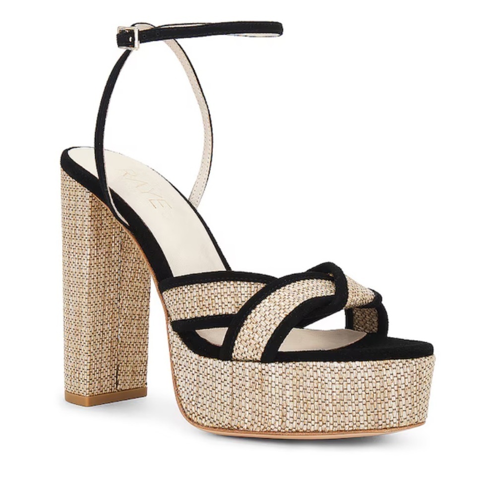 Raye Cayden Platform sandals in Natural and Black size 10 new